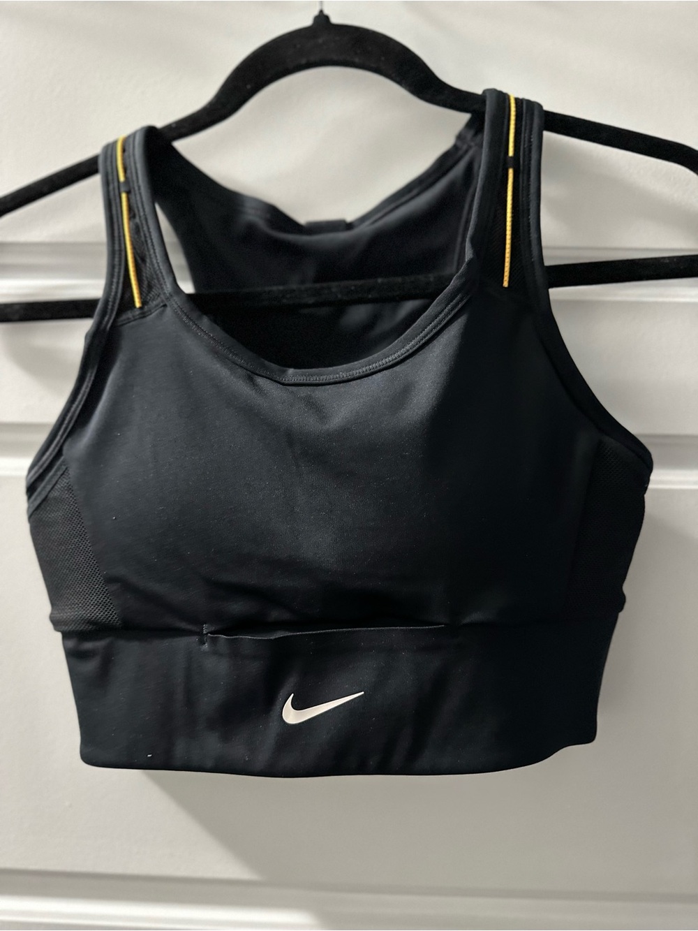 Nike Black Sports Bra with Yellow Strap Trim